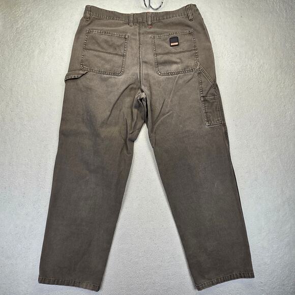 Craftsman Carpenter Pants Men 34x30 Brown Canvas Workwear Utility Skater y2k - Picture 4 of 12